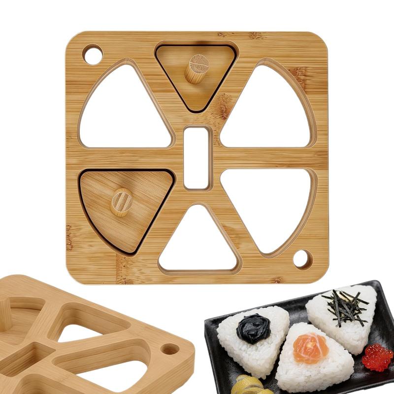Meal Prep Japanese - Drewniana forma do onigiri, 5/6 otworów,